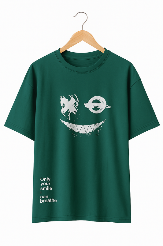 Smile Face Drop Shoulder Tee