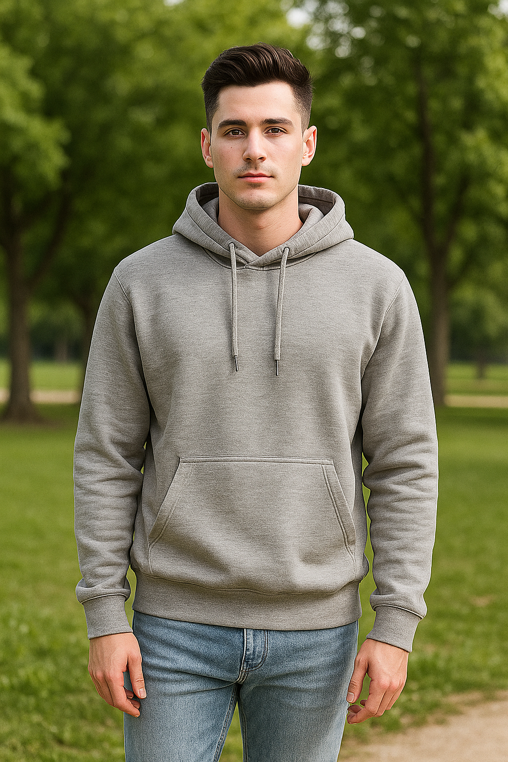 Classic Grey Pullover Hoodie