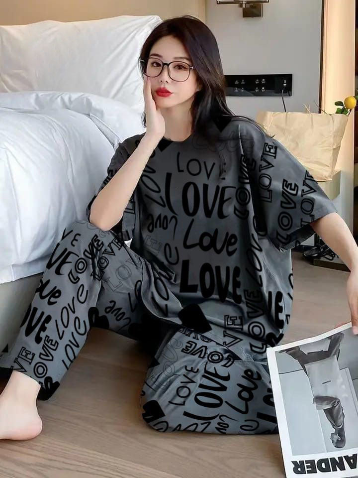 Women's "Love" Printed Nightwear Set