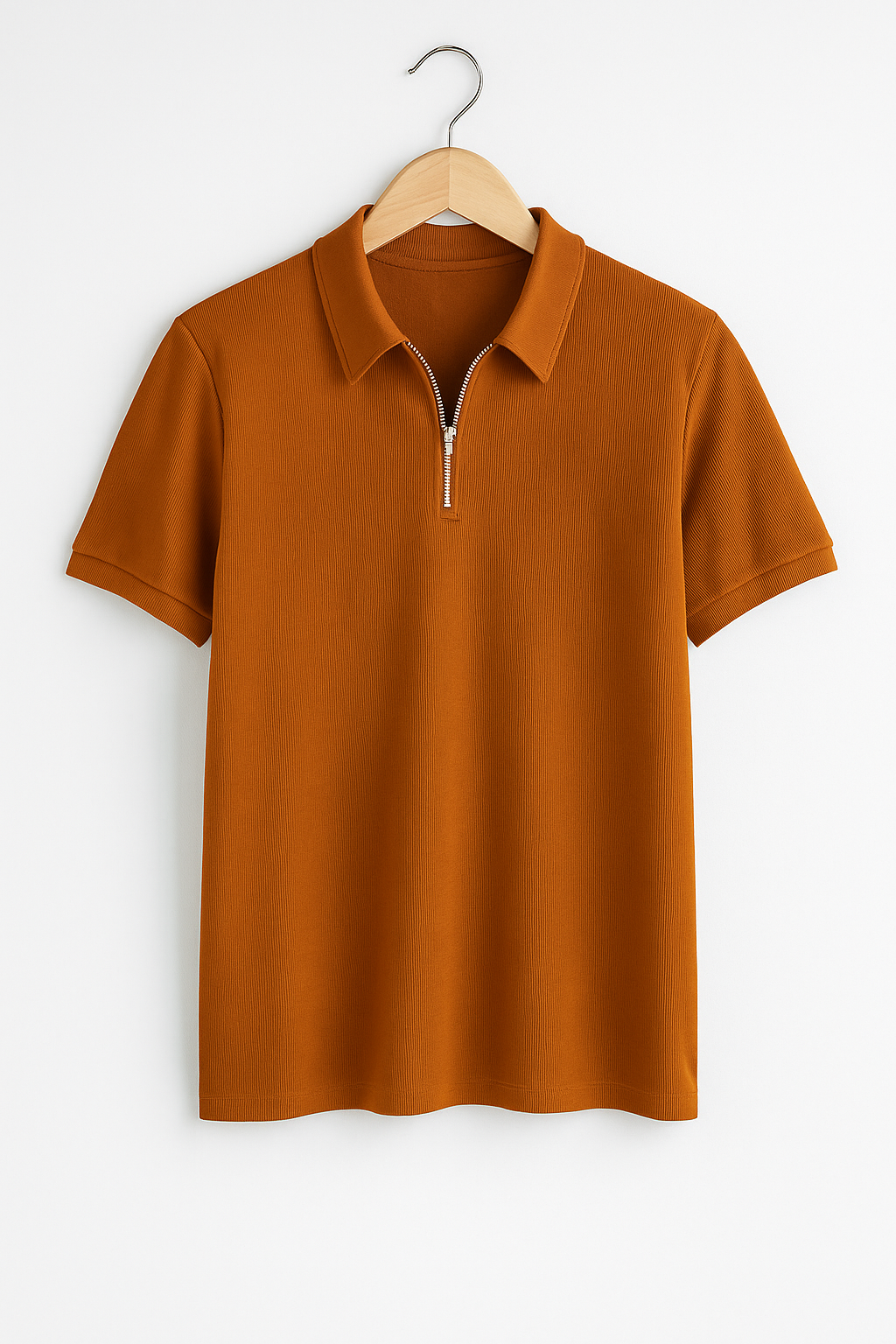 "Men’s Slim Fit Zipper Polo T-Shirt '