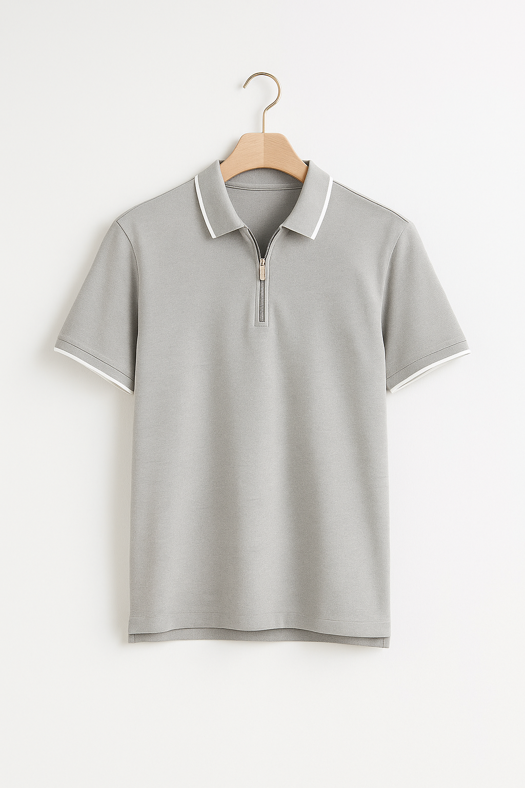"Men’s Slim Fit Zipper Polo T-Shirt '