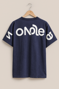 Navy Blue Minimal Print T-Shirt