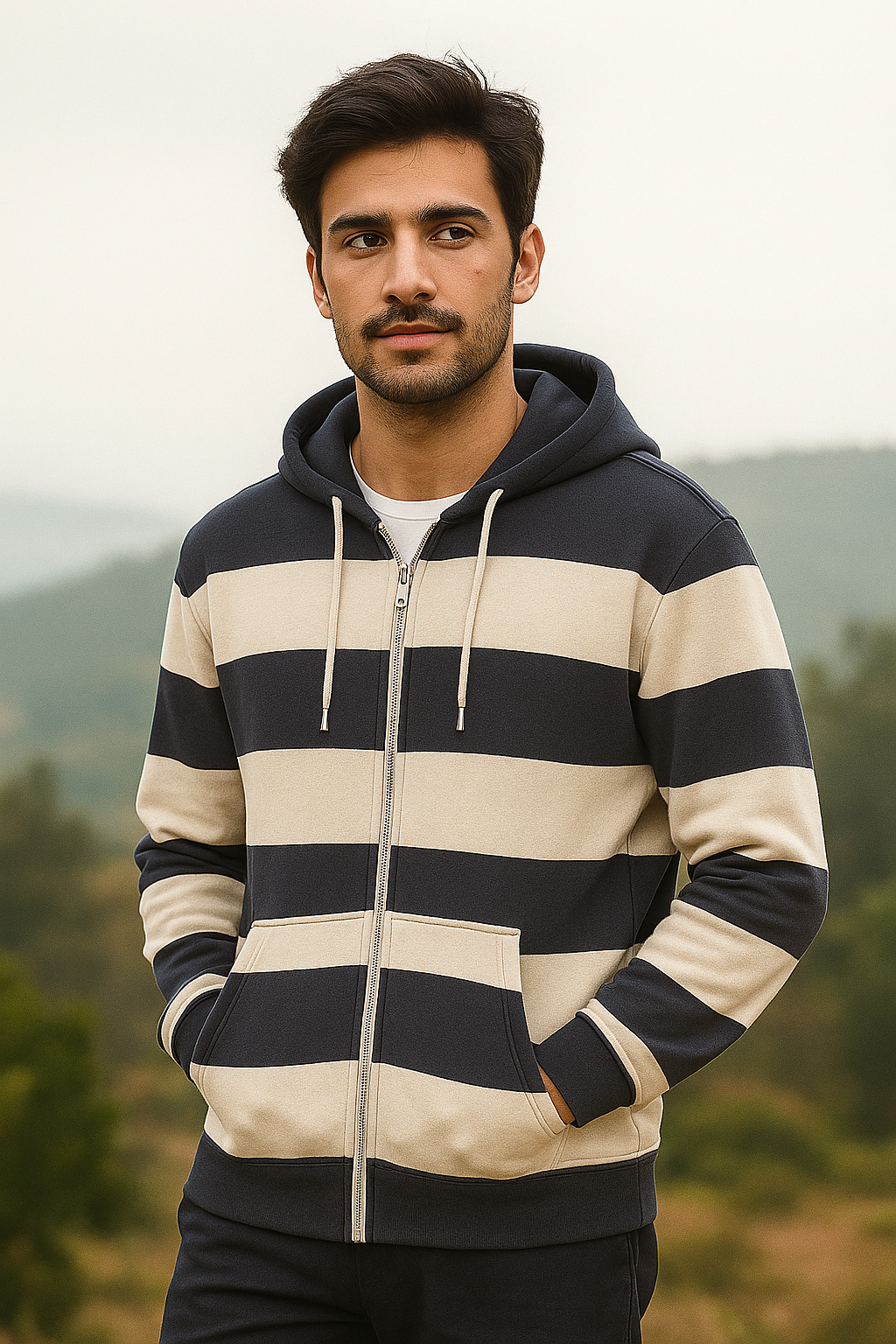 Minimal Style Zip Hoodie