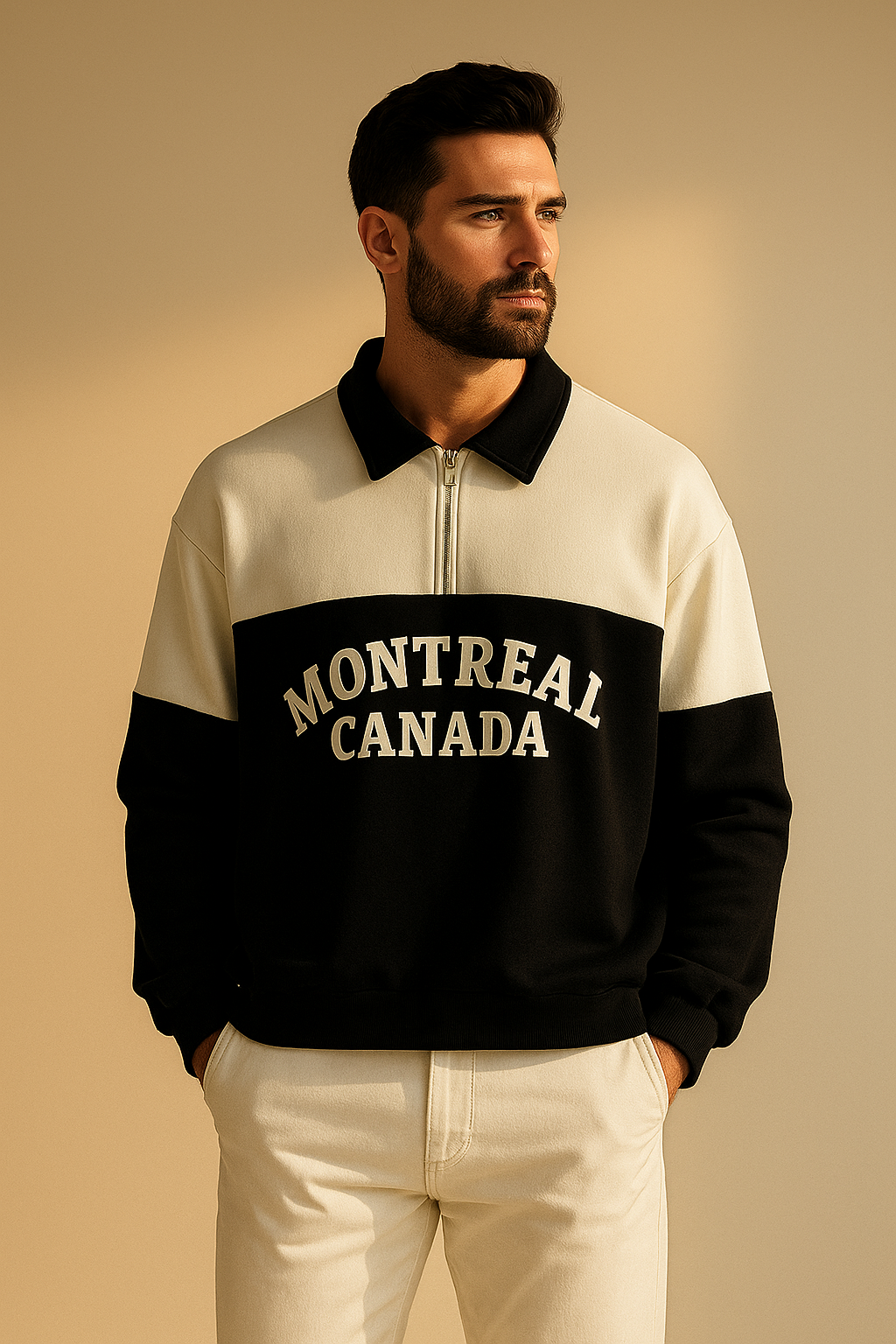 Montreal Canada Half Zip Fleece Sweatshirt | Winter Collection