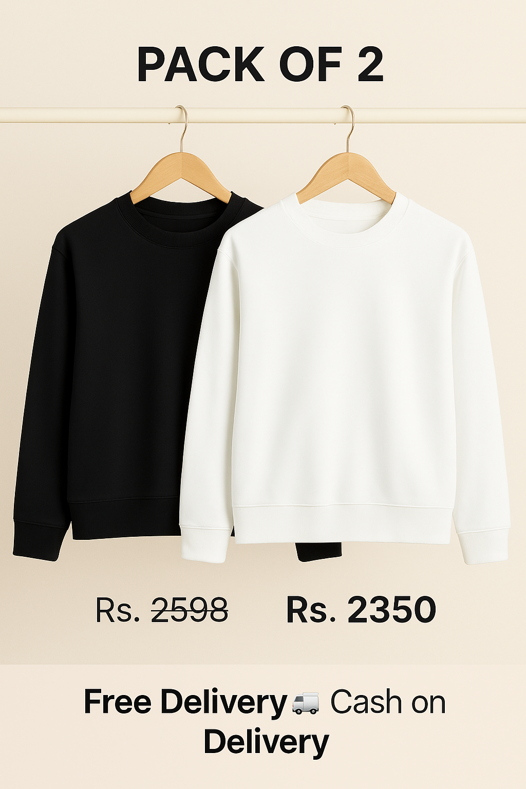 Pack of 2 Premium Sweatshirts – 10% OFF