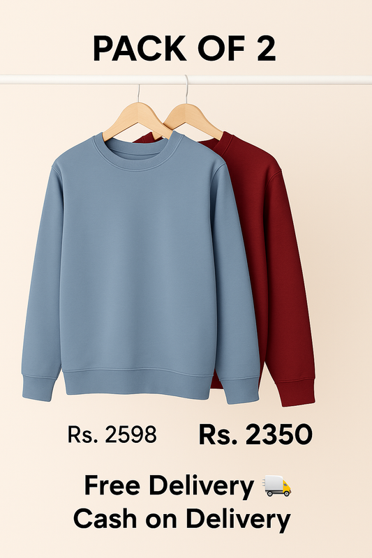 Pack of 2 Premium Sweatshirts – 10% OFF