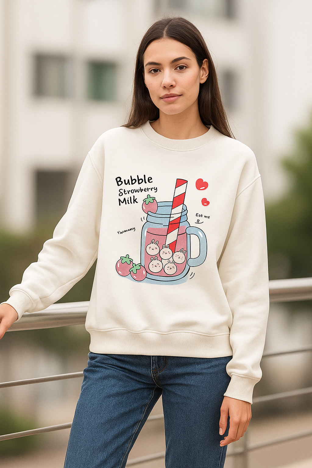 Cute Strawberry Milk Sweatshirt