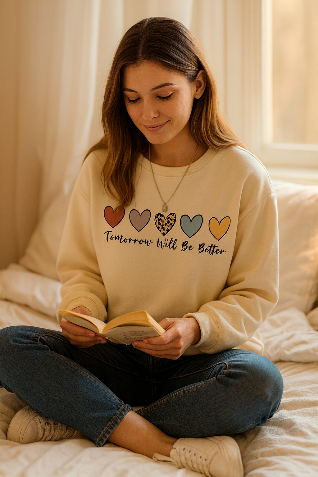 Cream “Tomorrow Will Be Better” Fleece Sweatshirt