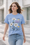 Sunny Days Floral Sky Blue T-Shirt