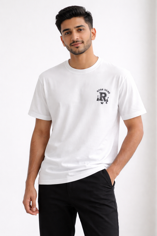 Men’s White Graphic T-Shirt – Premium Cotton Casual Summer Wear