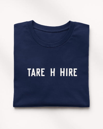 Navy Blue Minimal Print T-Shirt