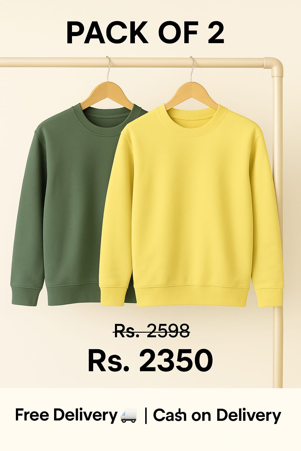 Pack of 2 Premium Sweatshirts – 10% OFF