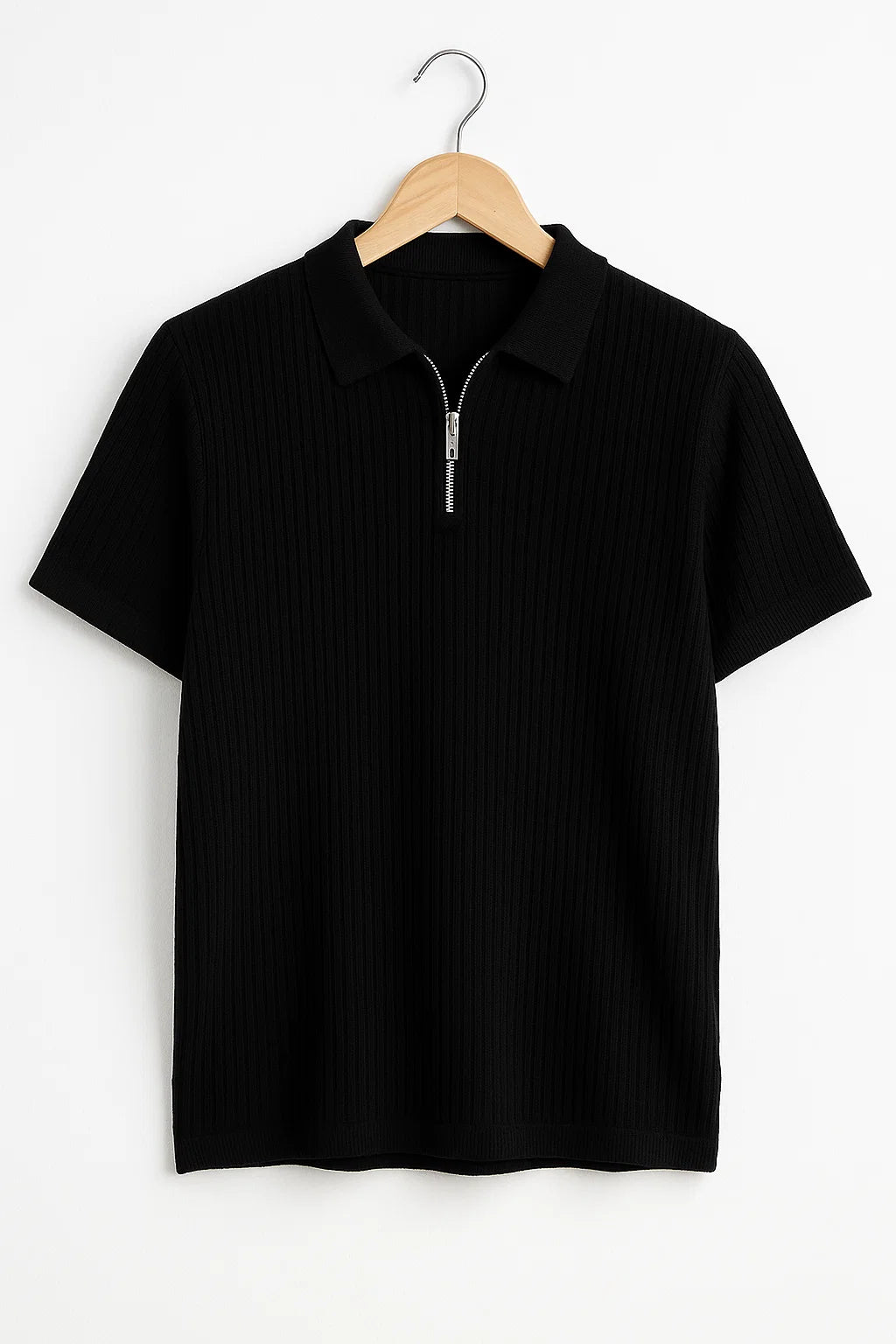 "Men’s Slim Fit Zipper Polo T-Shirt '