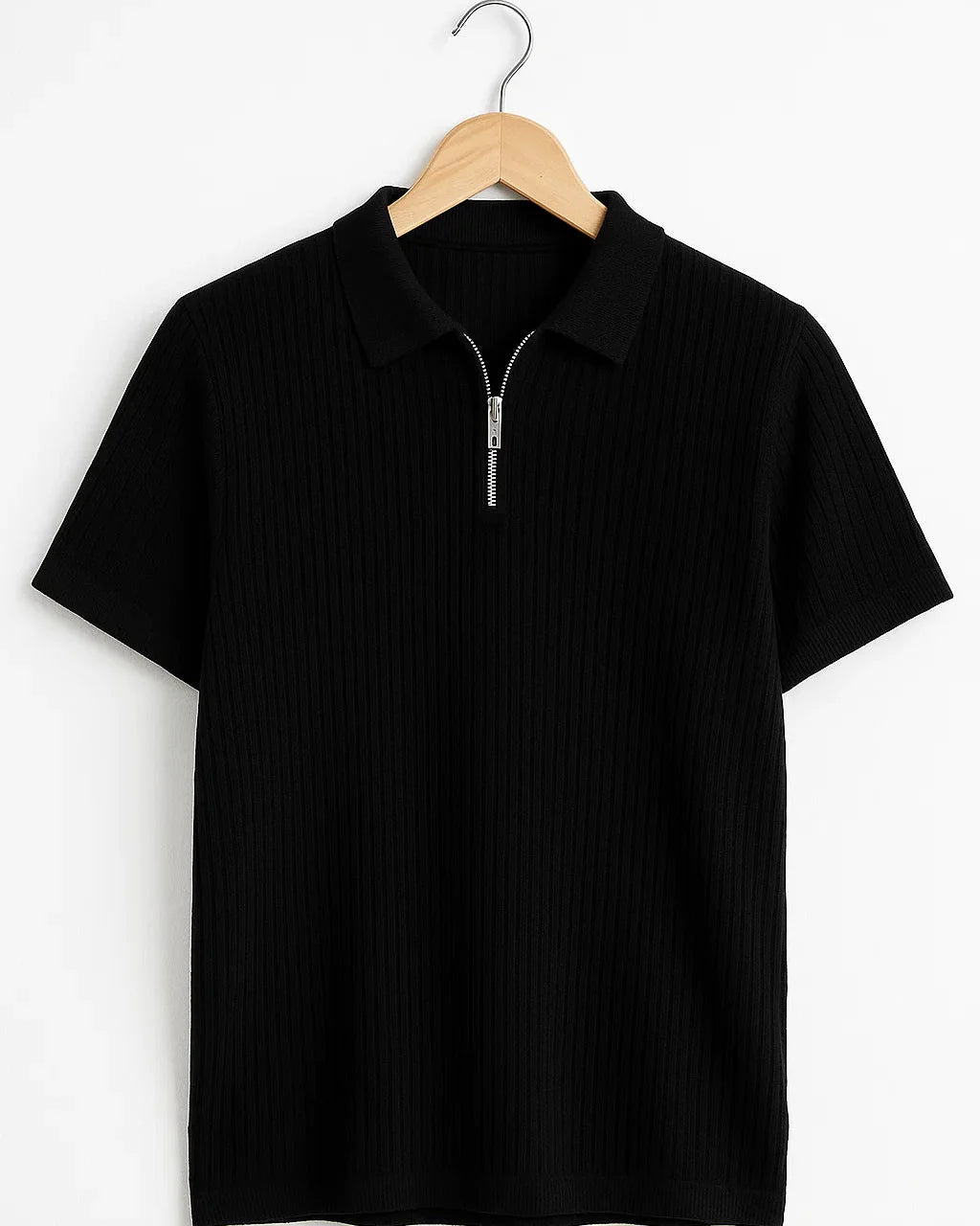 "Men’s Slim Fit Zipper Polo T-Shirt '